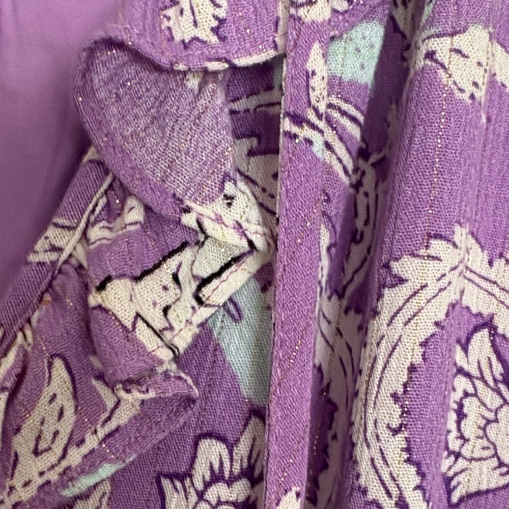 Haute Hippie Purple Floral Long Sleeve Dress - Picture 3 of 12